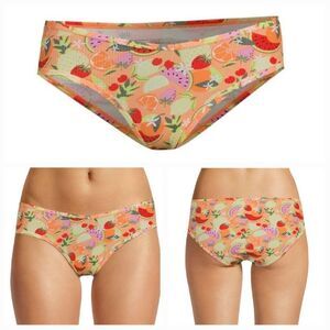 🔺️NWT Peach Fruit Salad Cotton Ribbed Cheeky Bikini Panties Small